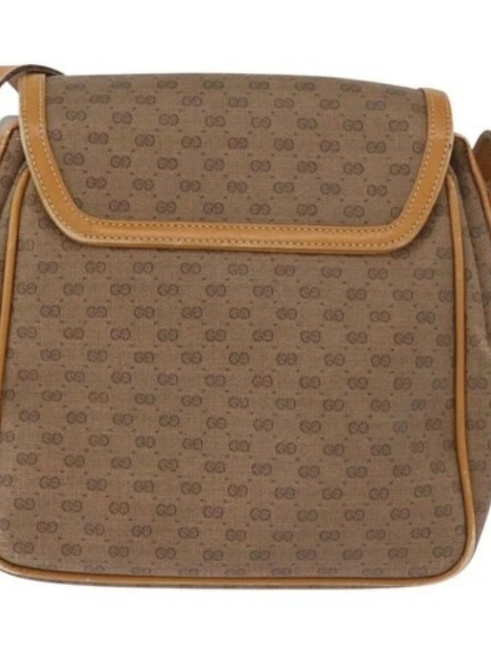 GUCCI Micro GG Supreme Shoulder Bag PVC Beige Gold Auth BA13145 - Picture 2 of 16